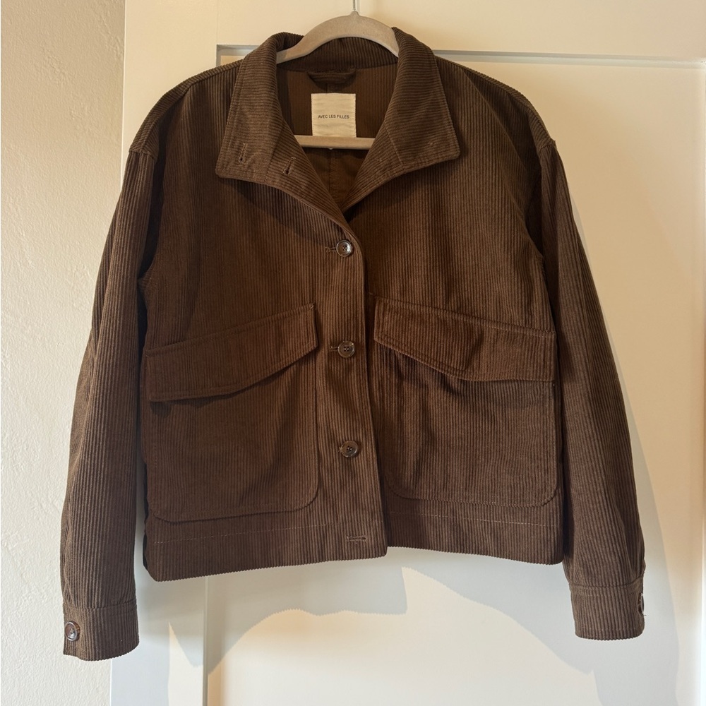 Avec Les Filles Chocolate Corduroy Utility Jacket